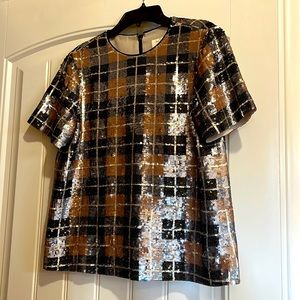 Kate spade sequins plaid top